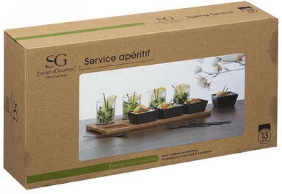 Secret de Gourmet - Aperitif-Set Astra 6-teilig aus goldglas
