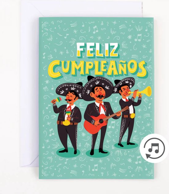 Feliz Cumpleaños Kaart - Grappige Verjaardags Kaart - Nonstop muziek & Glitters!