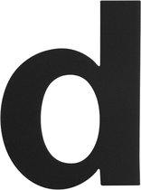 Huisnummer toevoeging letter 'D' zwart, 110 mm