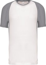 Tweekleurig sportshirt unisex 'Proact' korte mouwen White/Fine Grey - 4XL