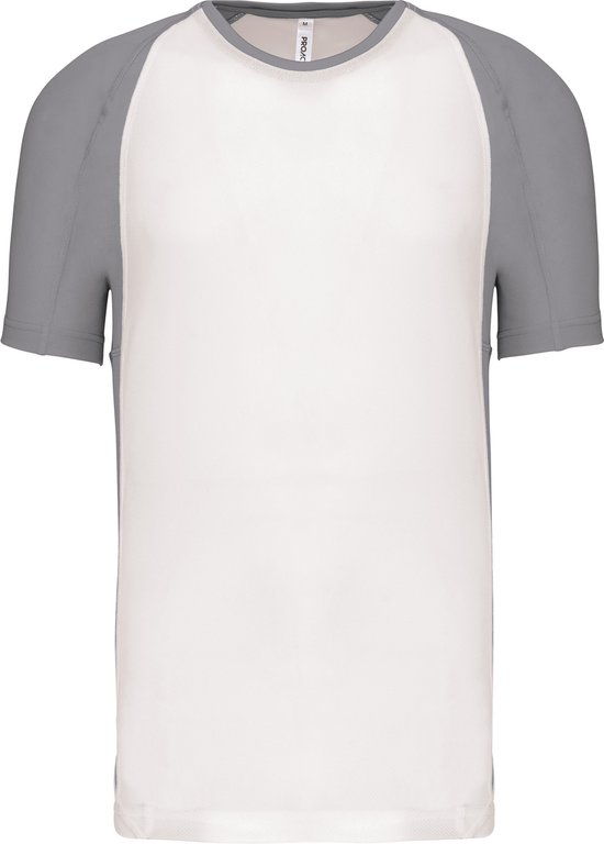Tweekleurig sportshirt unisex 'Proact' korte mouwen White/Fine Grey - 4XL