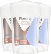 Rexona Women Maximum Protection Anti-Transpirant Deodorant Stick - Clean Scent - 3 x 45 ml - Voordeelverpakking