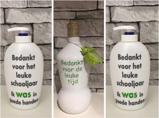 Spreekwoord oorlog Beneden afronden Voordeelset Juf & Meester cadeau | 1 x fles klok groen + 2 x zeeppomp |  bol.com