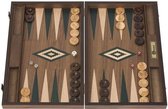Walnoothout Backgammon  Groene  inleg, 48 x 60 x 4 x 8 cm