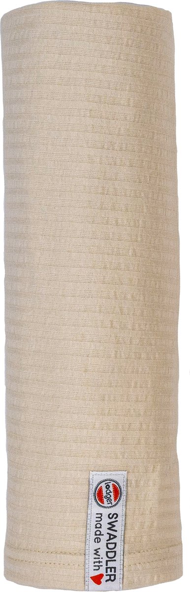 Goedkoopste Lodger - 0,3 TOG XL Swaddle Creme 120x120 cm Absorberend Swaddler Seersucker