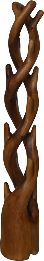 HSM Collection-Staande Kapstok Dubbel-30x30x190-Bruin-Munggur