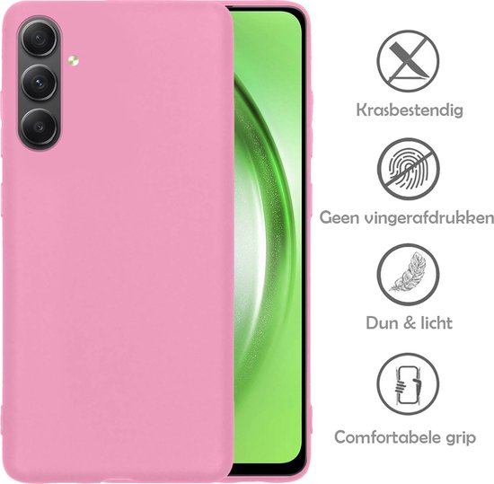 Hoesje - 2 Stuks - Geschikt voor Samsung Galaxy A54 - Sterk & Shockproof - Case Siliconen - Back Cover - Telefoon Hoes - Telefoonhoesjes - Lichtroze