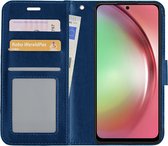 Hoes Geschikt voor Samsung A54 Hoesje Book Case Hoes Flip Cover Wallet Bookcase - Donkerblauw