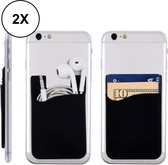 Kaarthouder voor mobiele telefoon met zelfklevende stickers, 3 stuks, smartphone-kaartenvak van rekbare stof, universele kaarthoezen, portemonnee, past op iPhone, Samsung, Huawei, ideaal voor reizen