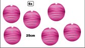 6x Lanterne Pink 25cm - fête à thème festival party d'anniversaire papier BBQ plage lumière amusante