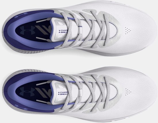 UA W Charged Breathe 2 SL-White / Metallic Silver / Baja Blue — afbeelding 4