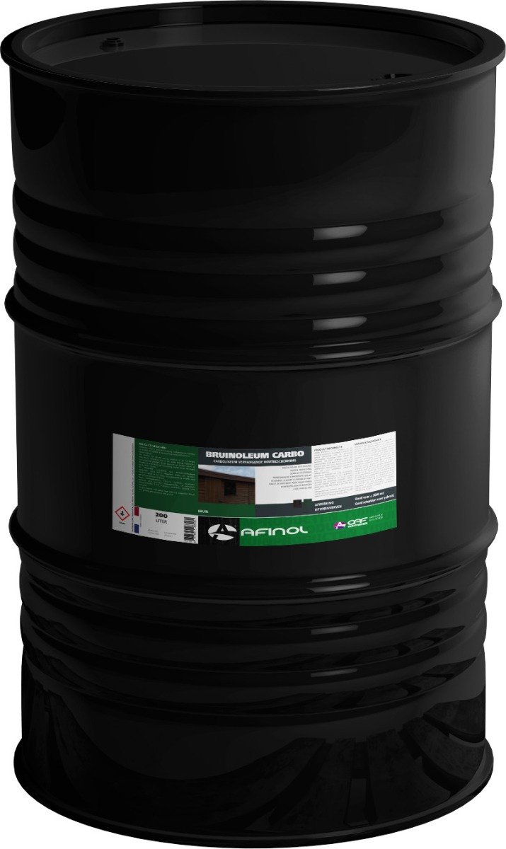 Afinol Bruinoleum 200 liter - Carbolineum vervanger - Waterafstotend - Bruine Kleur - Voor schuren, palen, hekwerken