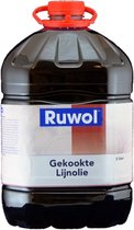 Ruwol Gekookte Lijnolie 5 liter - Houtolie - Universeel - Beschermt hout - Verfraai Natuursteen - Voorkom Roesten van Metaal - Impregneren Betonvloer