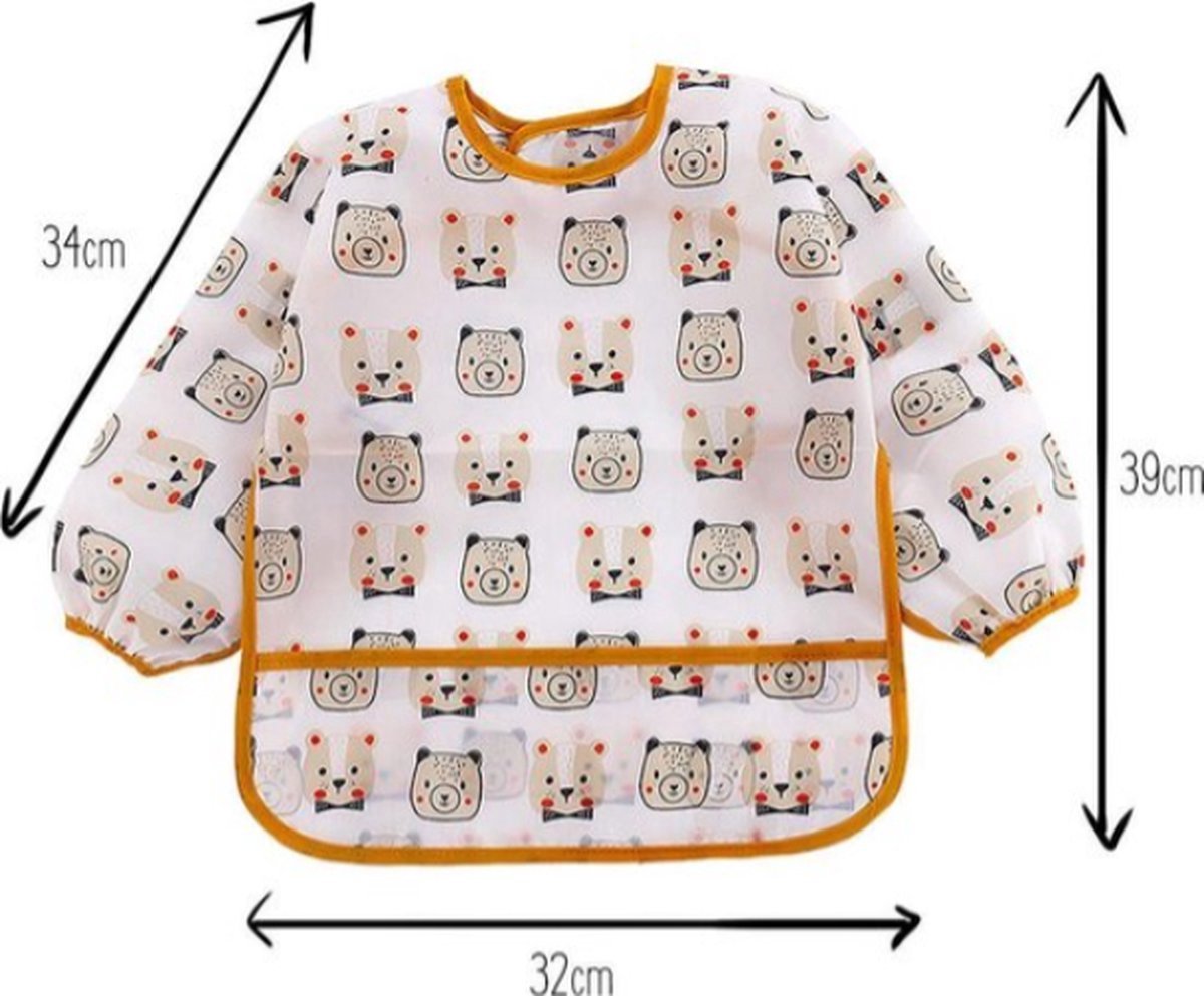 Akyol - Slabber – slabber beren – slabbertjes – babyschort – schort – kliederschort – knutselschort – beren – wit