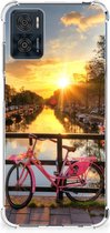 Back Case TPU Siliconen Hoesje Motorola Moto E22 | E22i Telefoon Hoesje met doorzichtige rand Amsterdamse Grachten