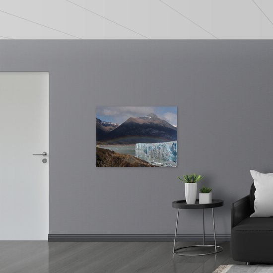PVC Schuimplaat - Regenboog in Landschap met IJskappen - 100x75 cm Foto op PVC Schuimplaat (Met Ophangsysteem)