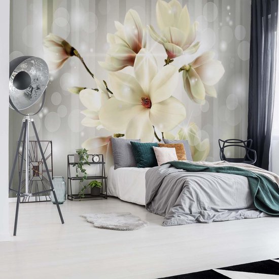 Papier peint Fleurs Magnolia  | XXXL - 416 cm x 254 cm | Polaire 130g / m2