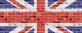Fotobehang Brick Wall Union Jack | PANORAMIC - 250cm x 104cm | 130g/m2 Vlies