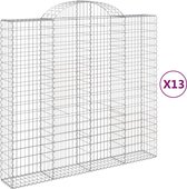 vidaXL-Schanskorven-13-st-gewelfd-200x50x180/200-cm-ijzer