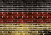 Fotobehang Brick German Flag | XXL - 312cm x 219cm | 130g/m2 Vlies