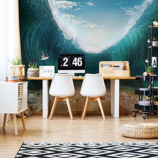 Papier peint Plage Waves Sea | PANORAMIQUE - 250cm x 104cm | Polaire 130g / m2