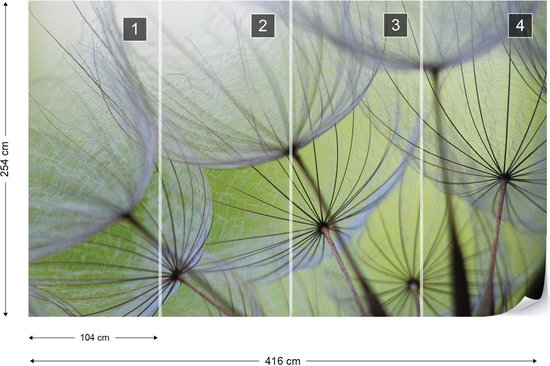 Papier peint Fleurs Forêt Nature | XXXL - 416 cm x 254 cm | Polaire 130g / m2