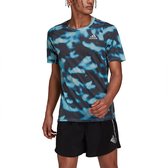 Adidas Run Icons Aop T-shirt Met Korte Mouwen Blauw S Man