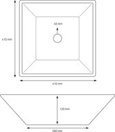 Wastafel Vierkante Vorm 41x41x12 cm Zwart Keramisch ML-Design