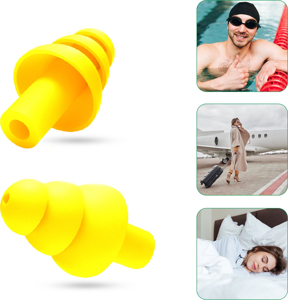 Goedkoopste Vardaan Oordoppen Geel - Earplugs - Gehoorbescherming - Partyplugs - Snurken - Slapen - Herbruikbaar - In handig bewaardoosje - Geel