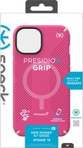 Speck Apple iPhone 14 Hoesje - Ultieme Bescherming en Grip - Luxe Soft-touch Afwerking - Valbescherming gecertificeerd tot 4 meter - Microban Antibacterieel - Presidio2 Grip lijn - Roze