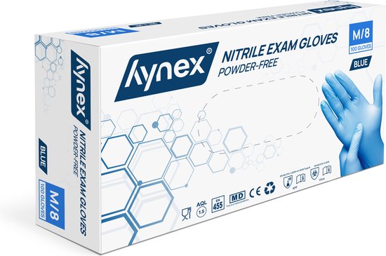 Hynex Nitrile PF Blue 3.5gr MD - 100/boîte - M