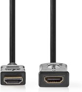 Nedis High Speed ​​HDMI-Kabel met Ethernet - HDMI Connector - HDMI Female - 4K@30Hz - 10.2 Gbps - 2.00 m - Rond - PVC - Zwart - Label