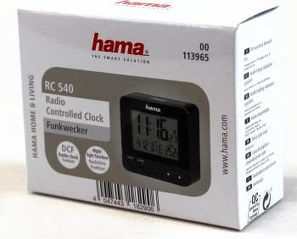 Hama RC540 - Reiswekker - 6x6.5cm - zwart | bol.com