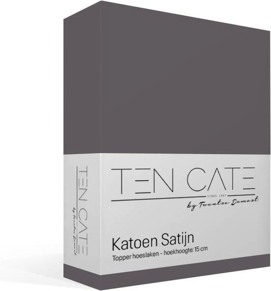Ten Cate 100% coton satin Topper Hoeslaken - 180x200 - Anthracite