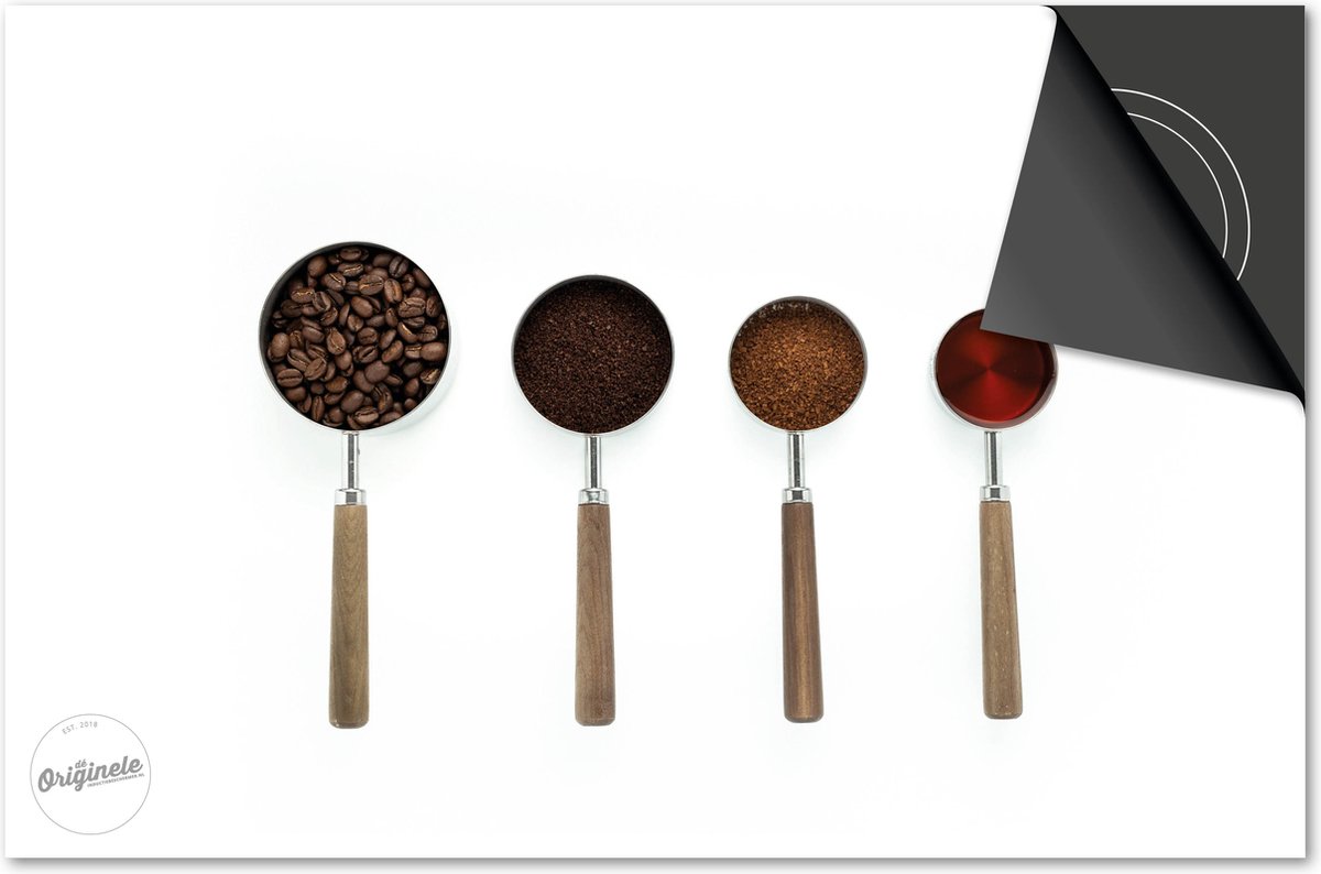 Inductie beschermer 81x52 - afdekplaat inductie mat - Dietrix Kookplaat beschermer - Base - Koffie en Chocola - Koffielepels