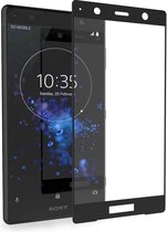 DrPhone Sony XZ2 (Premium) Glas 4D Full Verres Coverage Full Cover Curved Edge Frame Verre trempé Zwart -