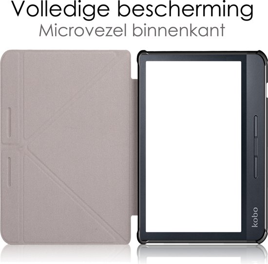 Hoesje Geschikt voor Kobo Libra 2 Hoes Book Case Trifold - Hoes Geschikt voor Kobo Libra 2 Hoesje Book Cover - Rosé Goud van Hoesje  — afbeelding 5