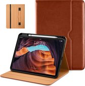 Dasaja iPad 10.9 (2022) étui en cuir marron avec porte-stylo