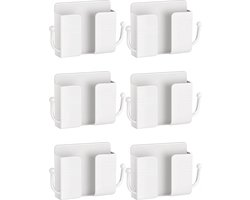 Afstandsbediening Houder - 6 Stuks - Wit - AB Houder- Houder voor Afstandsbediening voor aan de Muur - Remote Controll Holder
