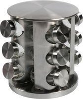 Baytex Kruidenrek Draaibaar Spice Carousel - 12 Kruidenpotjes - Zilver
