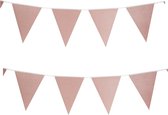 Guirlande de fête d'anniversaire - 2x - paillettes - papier - or rose - 6 m - drapeaux à 25 points