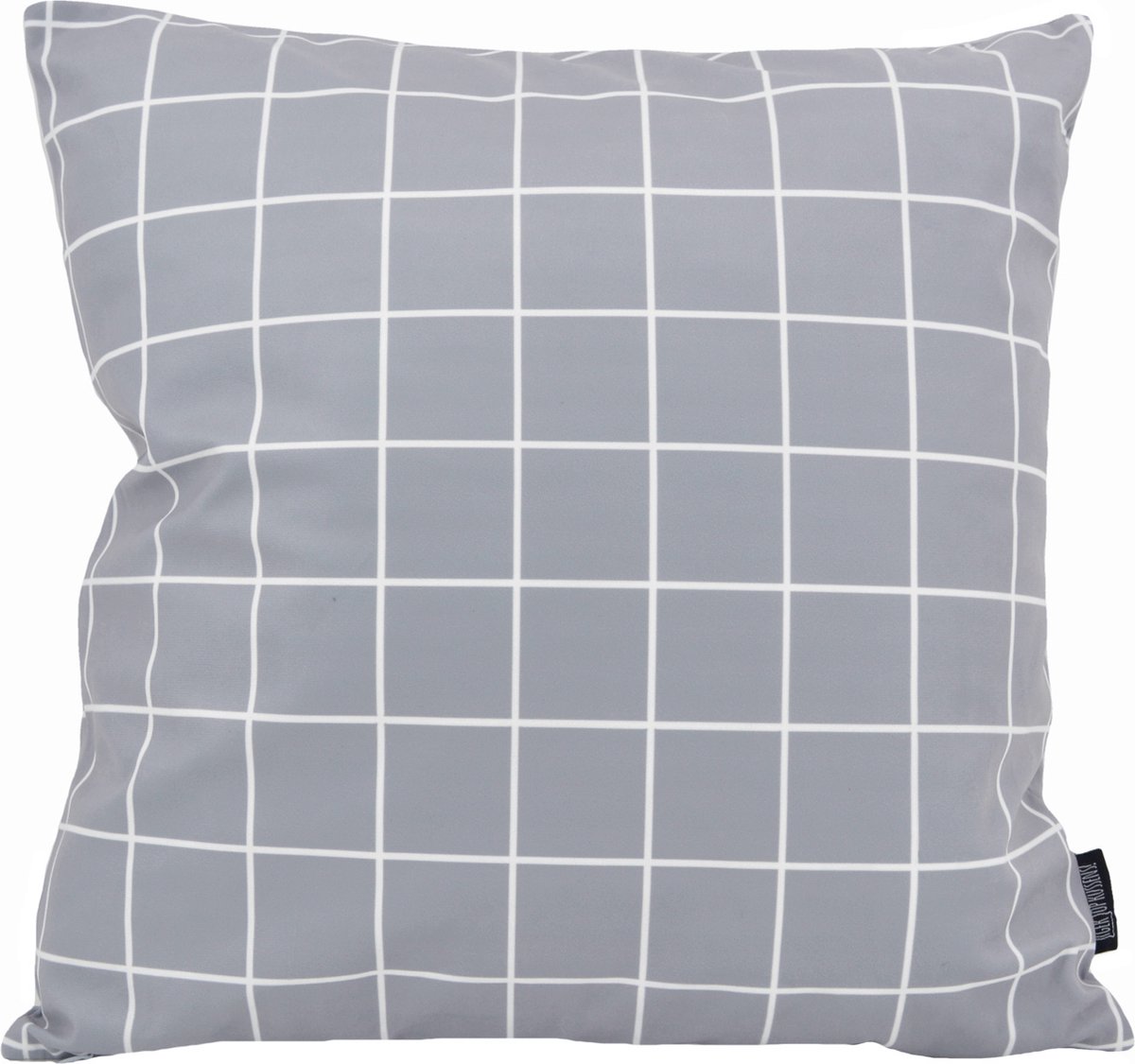 Gek op Kussens! Sierkussen Vierkantjes Grijs/Wit | 45 x 45 cm | Katoen/Polyester Grijs-Wit