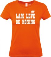 Dames T-shirt Lam Leve de Koning | Koningsdag kleding | oranje t-shirt | Oranje dames | maat XL
