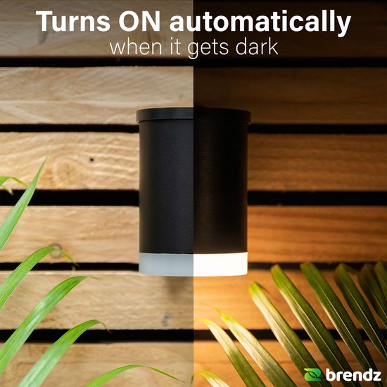 Brendz ACCRA Solar wandlamp buiten: 50 lumen Solar buitenlamp, IP44 Waterbestendig, 3000K warm wit licht