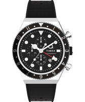 Timex Q Gmt Chrono TW2V70000 Horloge - Rubber - Zwart - Ø 40 mm