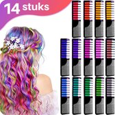 JT Products Haarkrijt Inclusief Kam – 14 Kleuren - Haar Krijt Voor Kinderen - Haarkrijt Inclusief Kam - Hair Chalk – Haarverf – Haarmascara - Kinderfeestje – Feestje - Carnaval