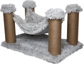 Topmast Krabpaal Fluffy Maui - Grijs - 59 x 39 x 34 cm - Katten Hangmat - Made in EU - Krabpaal voor Katten - Stevig Sisal Touw