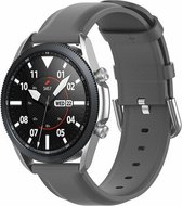 By Qubix - 20mm - Garmin Approach S12 - S40 - S42 - Classic leren bandje - Grijs - Garmin bandje