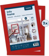 Europel wissellijst zelfklevend – Posterlijst – Magnetisch frame – A5 – 14,8 x 21 cm – Set van 2 stuks – Rood