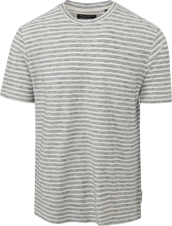 Marc O'Polo - T-Shirt Strepen Wit - Heren - Maat XXL - Regular-fit
